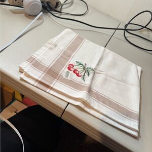 Cherry Embroidered Kitchen Towel